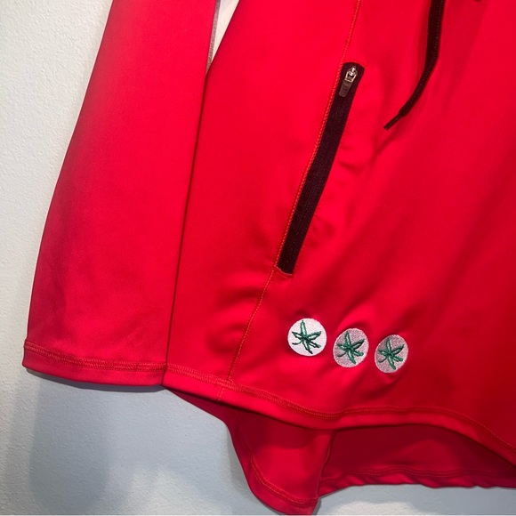 The Ohio State University Funnel Neck Buckeyes Lightweight Sweatshirt Red Sz XS - Picture 2 of 8